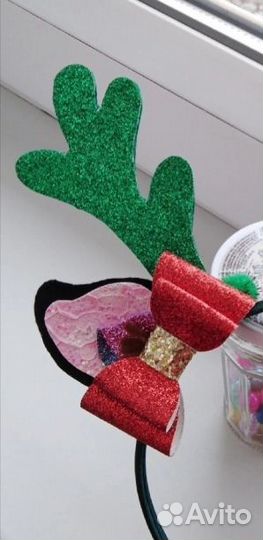 Ободок с рожками оленя