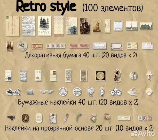 Набор для скрапбукинга Retro style 100