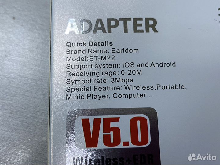 USB Bluetooth ресивер Earldom ET-M22 +mic