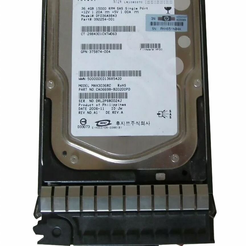 [DF036A9843] Жесткий Диск Hp 36,4gb Sas 3,5" Hdd Df036a9843