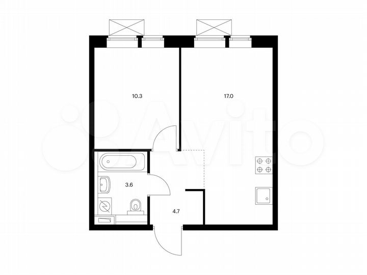 1-к. квартира, 35,6 м², 11/17 эт.
