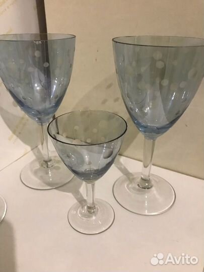 Фужеры и рюмки из голубого стекла, СССР