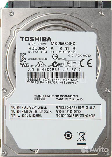 Жесткий диск Toshiba 250 гб для ноутбука