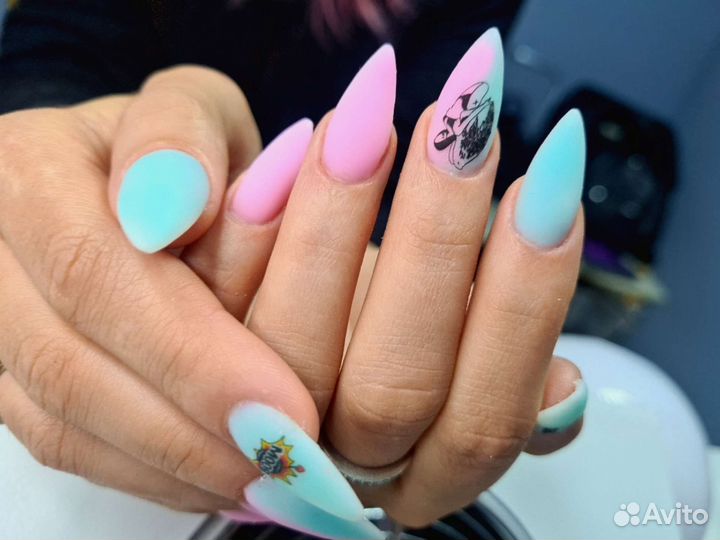 Маникюр с покрытием,наращивание ногтей