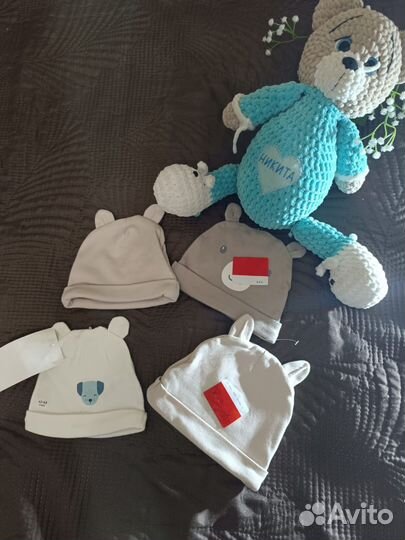 Шапочка детская 2-6 мес c&a новая комплект