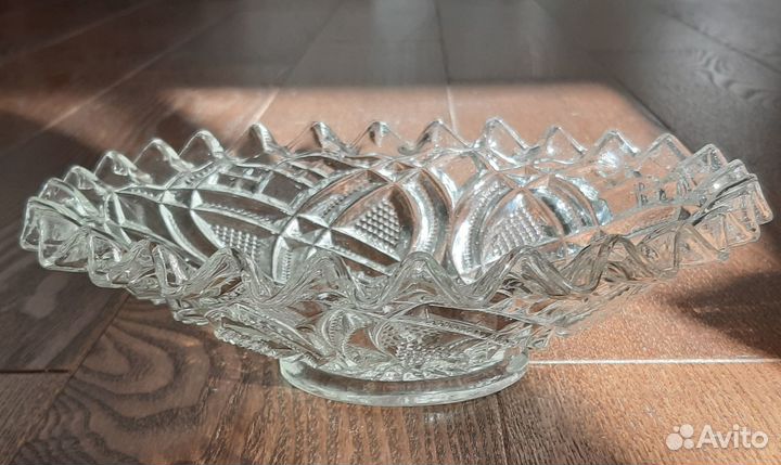 Ваза сухарница старинное русское стекло Клеймо