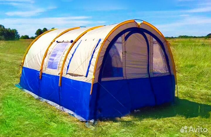 Палатка ангарная полубочка 3 отсека 5 мест