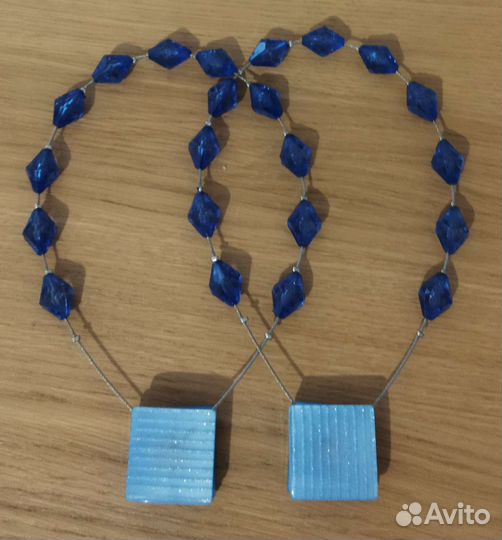 Зажимы для штор магнитные, голубой/синий