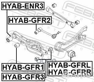 Сайлентблок задней поперечной тяги hyabgfr1 Febest