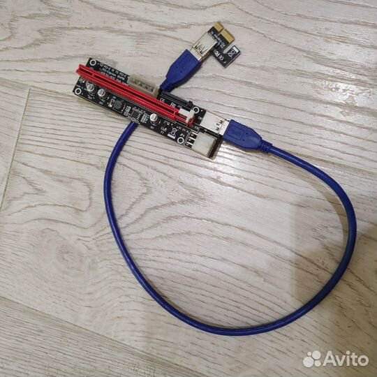 Рейзер pci-e ver 103с sata, 6pin, molex