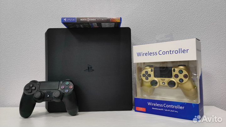 Sony PS4 Slim + 110 игр и 2 геймпада