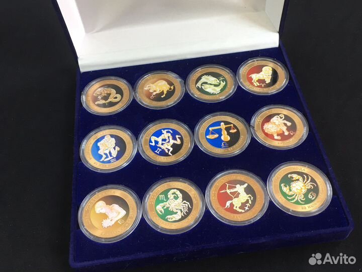 Набор медалей монет Знаки Зодиака