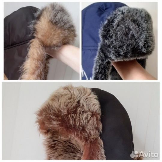 Мужская шапка-ушанка 55-59р