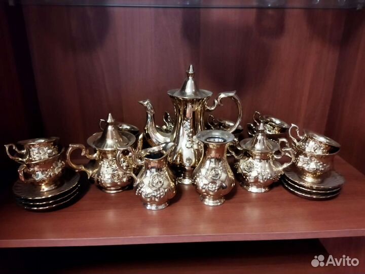 Сервиз чайно-кофейный золотая роза