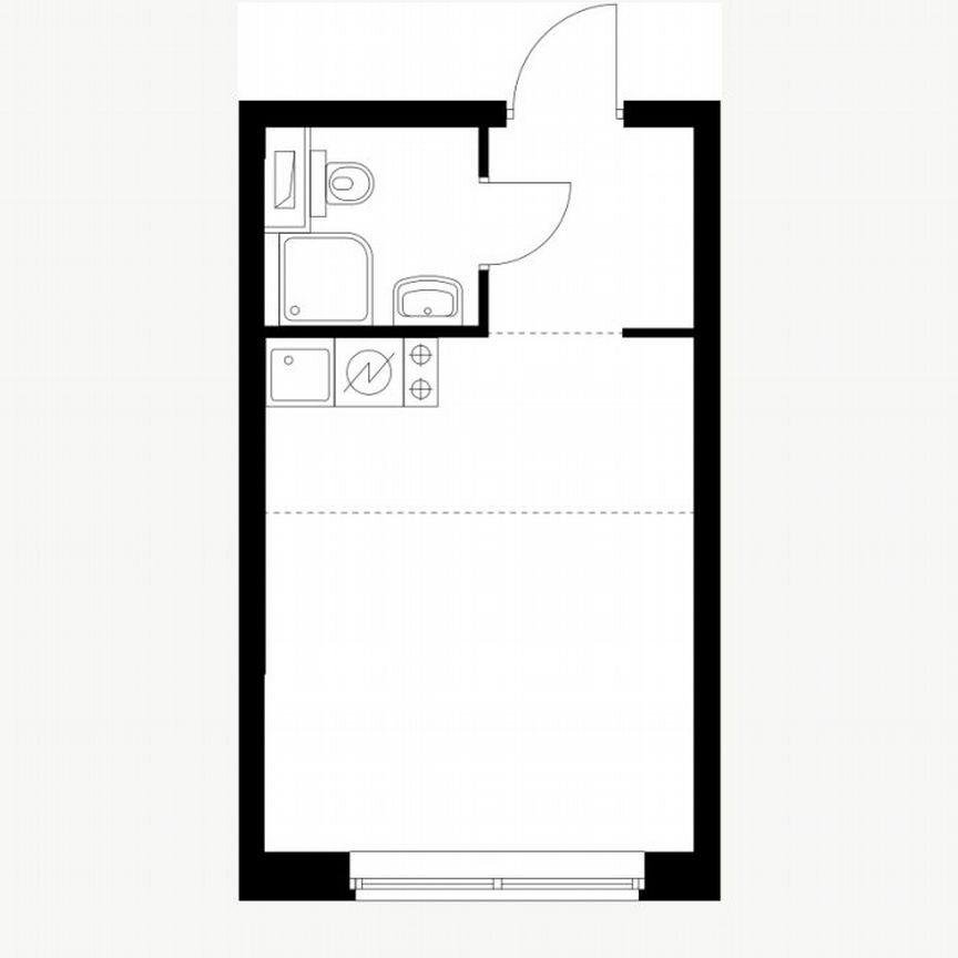 Квартира-студия, 22,4 м², 12/12 эт.