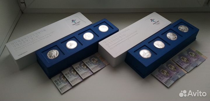 Китай 8x 5 юань Олимпиада Пекин 2022 Серебро Пруф