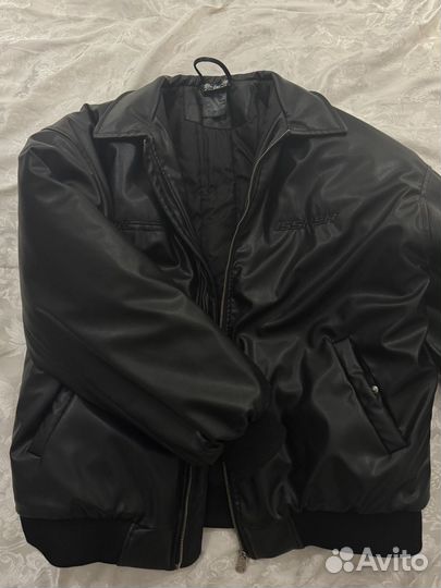 Кожаный бомбер