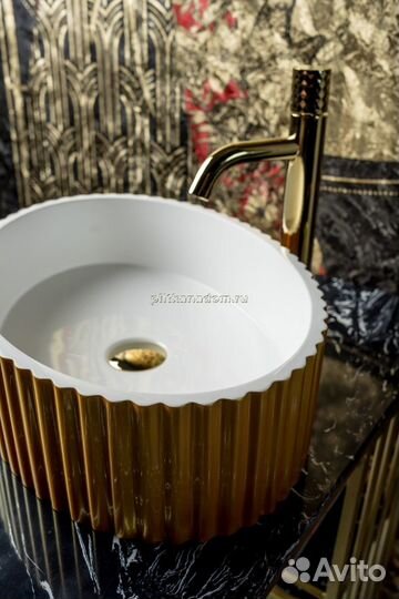 Boheme Monaco Раковина Canale рифл глянец золото