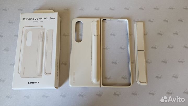 Чехол Samsung Standing Cover with pen беж Z Fold 4