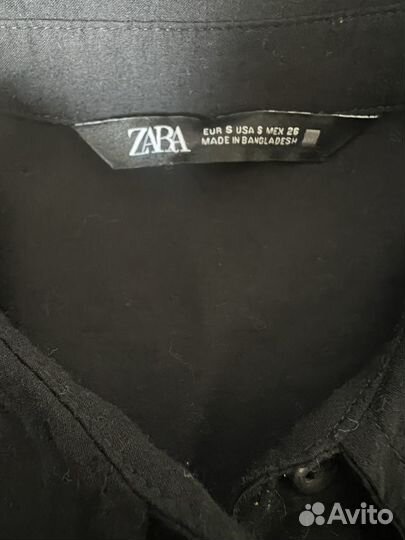 Черное платье / рубашка Zara шитье S