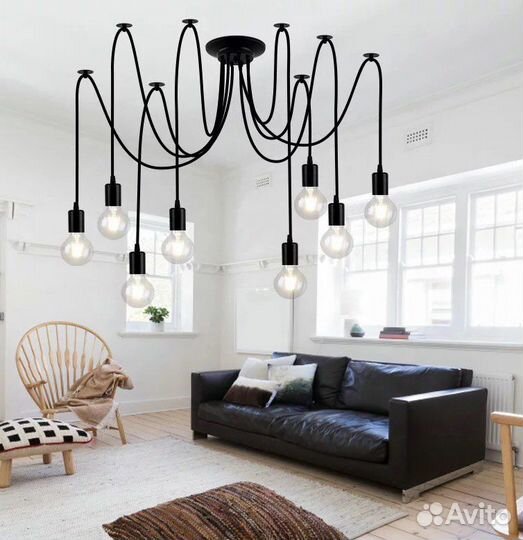 Люстра потолочная Паук в стиле лофт