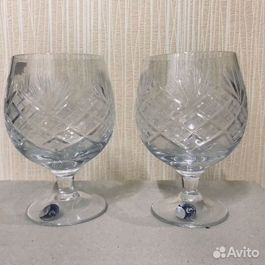 Хрустальные фужеры Азалия ромбы дхз