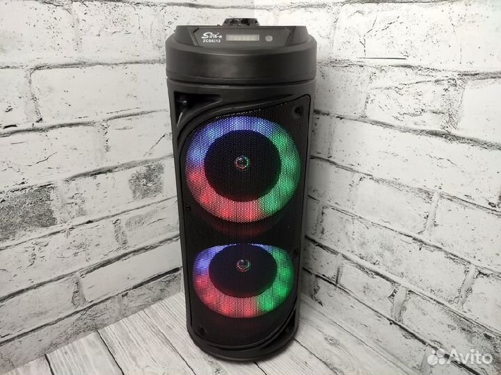 Мощная колонка с микрофоном и пультом ду, new