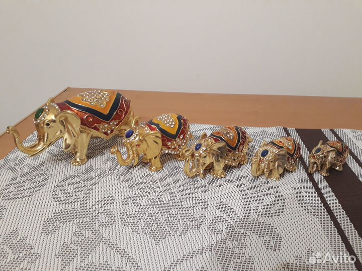 Статуэтки. Набор Слоников (5шт.)