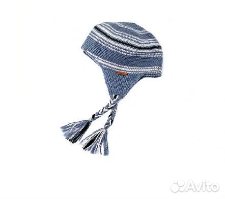 Шапка вязаная Woodson Viking, серая, 2 косички