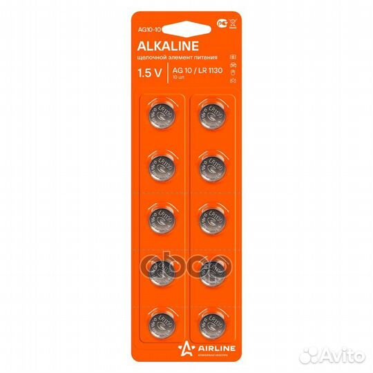 Батарейка AG10/LR1130 щелочная 10 шт. 0,018 AG1