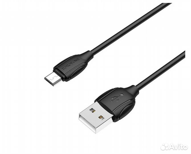 Кабель microusb 1м. Borofone BX19 Benefit, чёрный