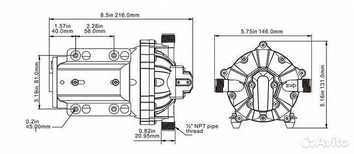 Комплект помывочный 51 Series 18,9 л/мин, 12В