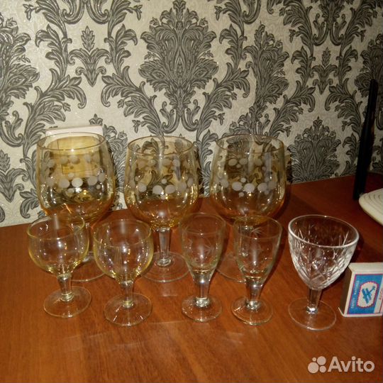 Рюмки, фужеры, стекло, хрусталь, СССР