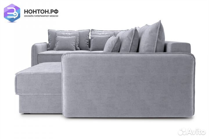 Диван п-образный тик-так Антей серый