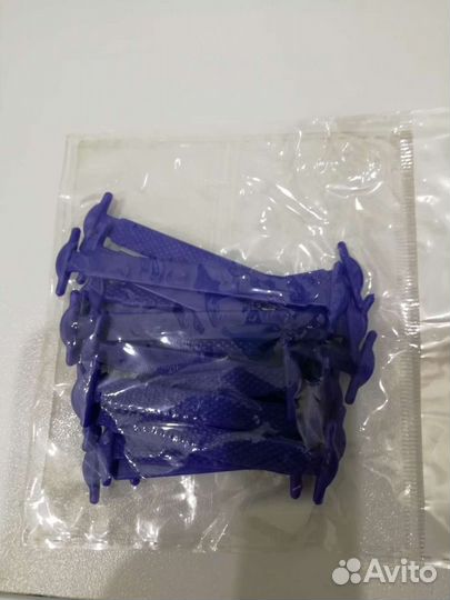 Силиконовые шнурки синего цвета, 16 штук