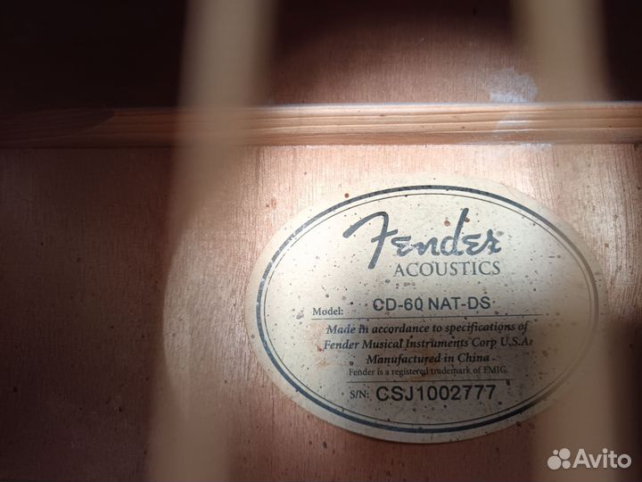 Fender cd-60 original акустическая гитара