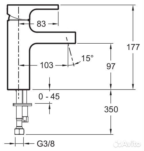 Смеситель для раковины Jacob Delafon e98339-cp Хр