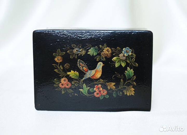 Шкатулка СССР Райская Птица Лаковая миниатюра