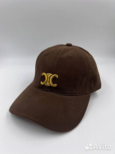 Кепка бейсболка Celine коричневая лого