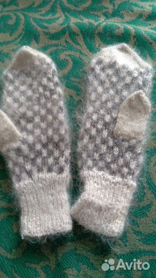 Супер- пуховые мужские перчатки и женские варежки