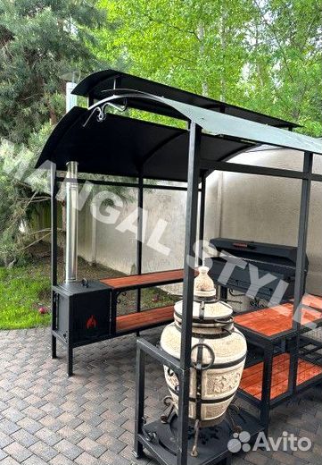 Мангал с печью под казан