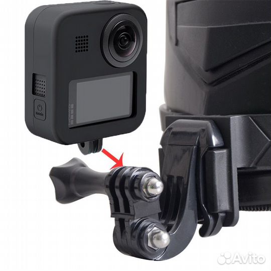 Крепление GoPro на подбородок мотошлема на липучке