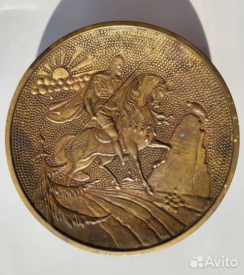 Тарелка декоративная, латунь, диаметр 12 см