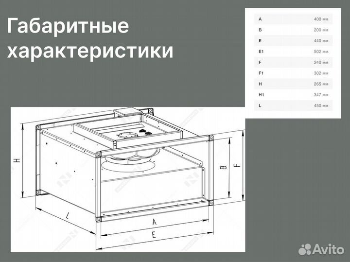 Канальный вентилятор вытяжной vkpn 400-200/22-2E