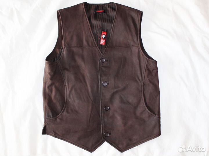 Мужской кожаный жилет Maddox натурал кожа Германия