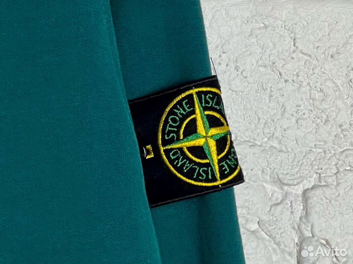 Худи stone island ZIP dark teal green 23FW