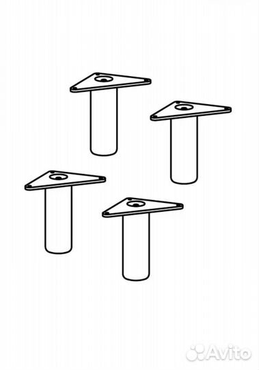 Ножка Икеа Экет, 4 шт., D: 3 см, дерево