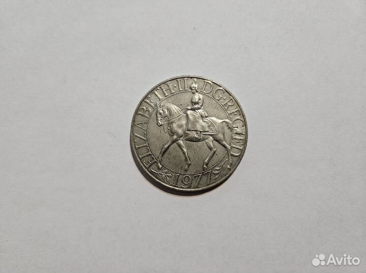 Монета 25 пенсов 1977 год, Великобритания