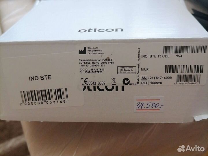 Слуховой аппарат oticon ino bte 13cbe бу