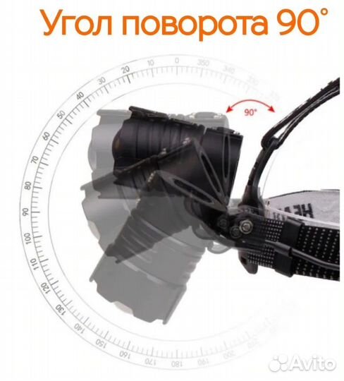 Налобный аккумуляторный светодиодный фонарь 2цвета